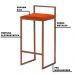 Banqueta Decorativa Selena Base Bronze Suede Telha G41 - Gran Belo