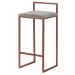 Banqueta Decorativa Selena Base Bronze Veludo Cinza G41 - Gran Belo