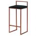 Banqueta Decorativa Selena Base Bronze Veludo Preto G41 - Gran Belo