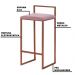 Banqueta Decorativa Selena Base Bronze Veludo Rosê - Gran Belo