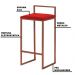Banqueta Decorativa Selena Base Bronze Veludo Vermelho - Gran Belo