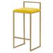 Banqueta Decorativa Selena Base Gold Suede Amarelo G41 - Gran Belo