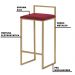 Banqueta Decorativa Selena Base Gold Suede Bordô G41 - Gran Belo