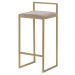 Banqueta Decorativa Selena Base Gold Suede Cappuccino G41 - Gran Belo