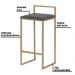 Banqueta Decorativa Selena Base Gold Suede Cinza G41 - Gran Belo