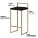 Banqueta Decorativa Selena Base Gold Suede Preto G41 - Gran Belo