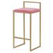 Banqueta Decorativa Selena Base Gold Suede Rosa G41 - Gran Belo