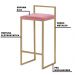 Banqueta Decorativa Selena Base Gold Suede Rosa G41 - Gran Belo