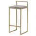 Banqueta Decorativa Selena Base Gold Veludo Cinza G41 - Gran Belo