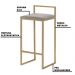 Banqueta Decorativa Selena Base Gold Veludo Cinza G41 - Gran Belo