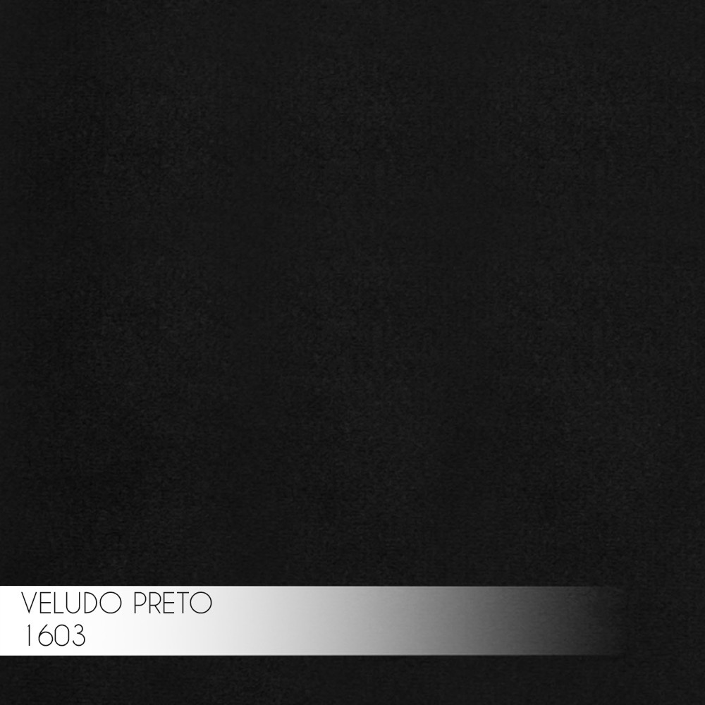 Banqueta Decorativa Selena Base Gold Veludo Preto G41 - Gran Belo