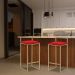 Banqueta Decorativa Selena Base Gold Veludo Vermelho G41 - Gran Belo