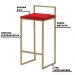 Banqueta Decorativa Selena Base Gold Veludo Vermelho G41 - Gran Belo