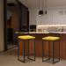 Banqueta Decorativa Selena Base Preta Suede Amarelo G41 - Gran Belo