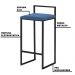 Banqueta Decorativa Selena Base Preta Suede Azul Marinho - Gran Belo
