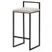 Banqueta Decorativa Selena Base Preta Suede Bege G41 - Gran Belo