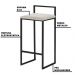 Banqueta Decorativa Selena Base Preta Suede Bege G41 - Gran Belo