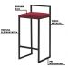 Banqueta Decorativa Selena Base Preta Suede Bordô G41 - Gran Belo