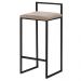 Banqueta Decorativa Selena Base Preta Suede Cappuccino G41 - Gran Belo