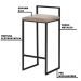 Banqueta Decorativa Selena Base Preta Suede Cappuccino G41 - Gran Belo