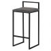 Banqueta Decorativa Selena Base Preta Suede Cinza G41 - Gran Belo