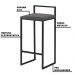 Banqueta Decorativa Selena Base Preta Suede Cinza G41 - Gran Belo