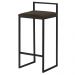 Banqueta Decorativa Selena Base Preta Suede Marrom G41 - Gran Belo