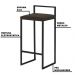 Banqueta Decorativa Selena Base Preta Suede Marrom G41 - Gran Belo