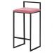 Banqueta Decorativa Selena Base Preta Suede Rosa G41 - Gran Belo