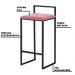 Banqueta Decorativa Selena Base Preta Suede Rosa G41 - Gran Belo
