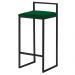 Banqueta Decorativa Selena Base Preta Suede Verde G41 - Gran Belo