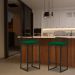 Banqueta Decorativa Selena Base Preta Suede Verde G41 - Gran Belo