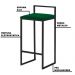 Banqueta Decorativa Selena Base Preta Suede Verde G41 - Gran Belo