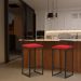 Banqueta Decorativa Selena Base Preta Suede Vermelho G41 - Gran Belo