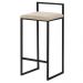 Banqueta Decorativa Selena Base Preta Veludo Bege G41 - Gran Belo