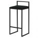 Banqueta Decorativa Selena Base Preta Veludo Preto G41 - Gran Belo