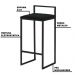 Banqueta Decorativa Selena Base Preta Veludo Preto G41 - Gran Belo