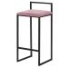 Banqueta Decorativa Selena Base Preta Veludo Rosê G41 - Gran Belo