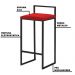 Banqueta Decorativa Selena Base Preta Veludo Vermelho G41 - Gran Belo