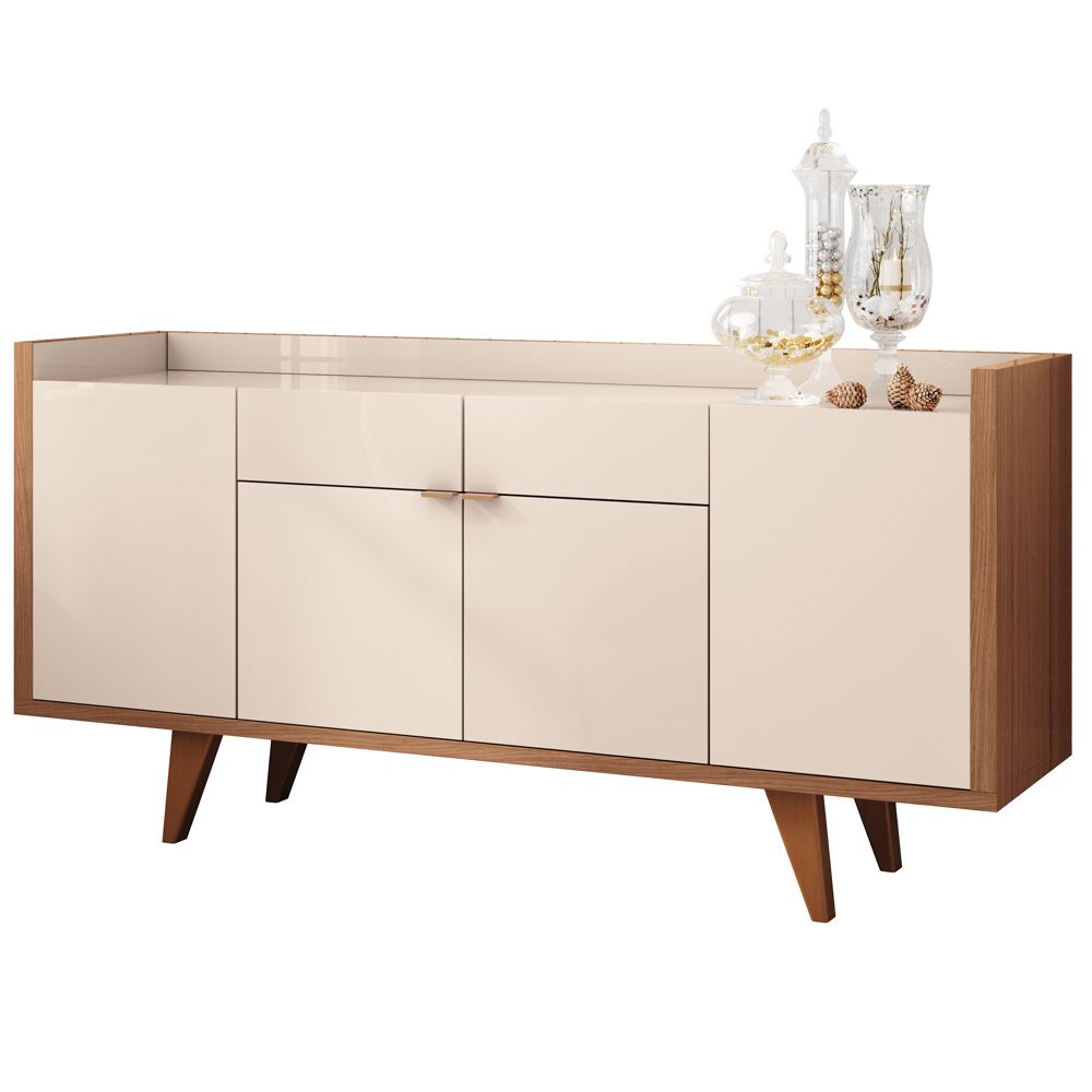 Buffet Aparador Balcão Sala de Jantar Albâni Off White/Nature - Gran Belo