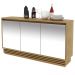 Buffet Aparador Balcão Sala de Jantar com Espelho nas Portas BB2609 MDP Natural G69 - Gran Belo