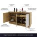 Buffet Aparador Balcão Sala de Jantar com Espelho nas Portas BB2609 MDP Natural G69 - Gran Belo