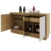 Buffet Aparador Balcão Sala de Jantar com Espelho nas Portas BB2609 MDP Natural G69 - Gran Belo