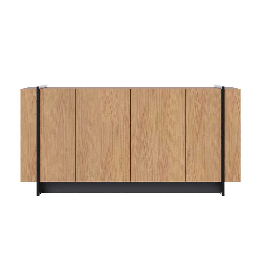 Buffet Aparador Decorativo 160cm Destin Freijó/Preto G73 - Gran Belo