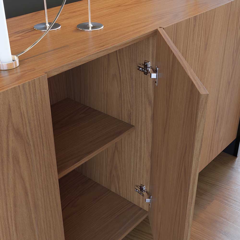 Buffet Aparador Decorativo 160cm Destin Freijó/Preto G73 - Gran Belo