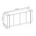Buffet Aparador Decorativo 160cm Destin Off White/Preto G73 - Gran Belo
