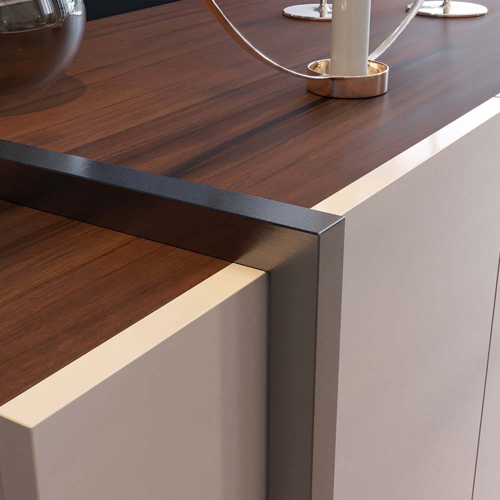 Buffet Aparador Decorativo 160cm Destin Off White/Preto G73 - Gran Belo