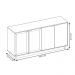 Buffet Aparador Decorativo 160cm Gunga Noce/Preto G73 - Gran Belo