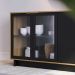 Buffet Aparador Decorativo 160cm Gunga Noce/Preto G73 - Gran Belo