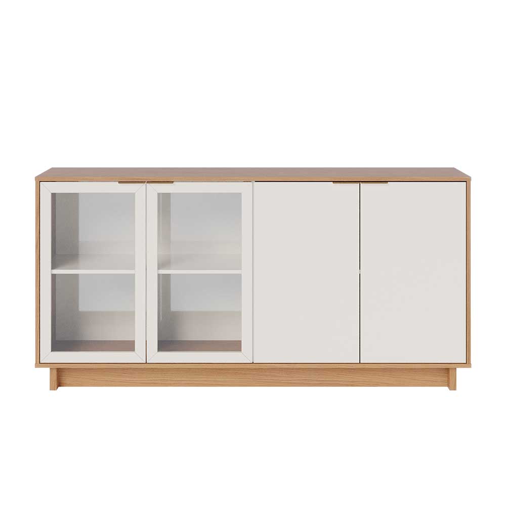 Buffet Aparador Decorativo 160cm Gunga Off White/Freijó G73 - Gran Belo